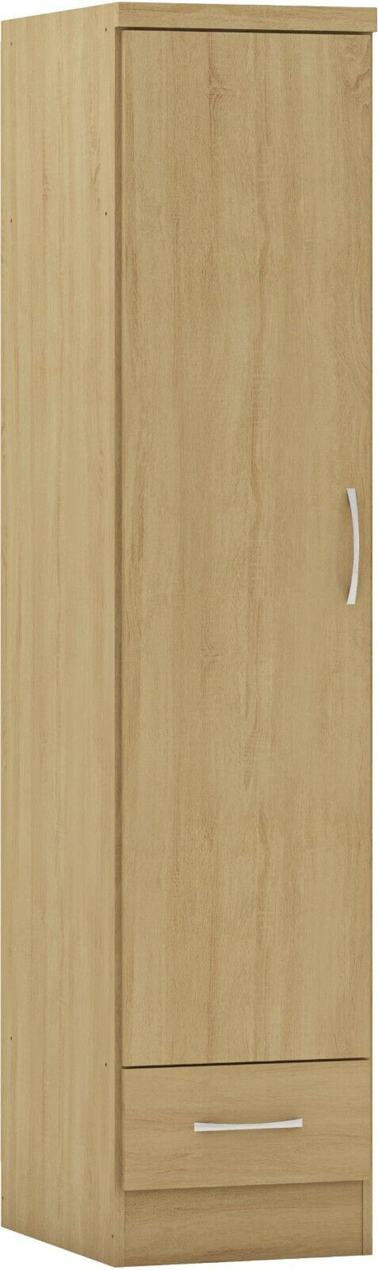 Nevada 1 Door 1 Drawer Wardrobe Sonoma Oak Finish Hanging Rail